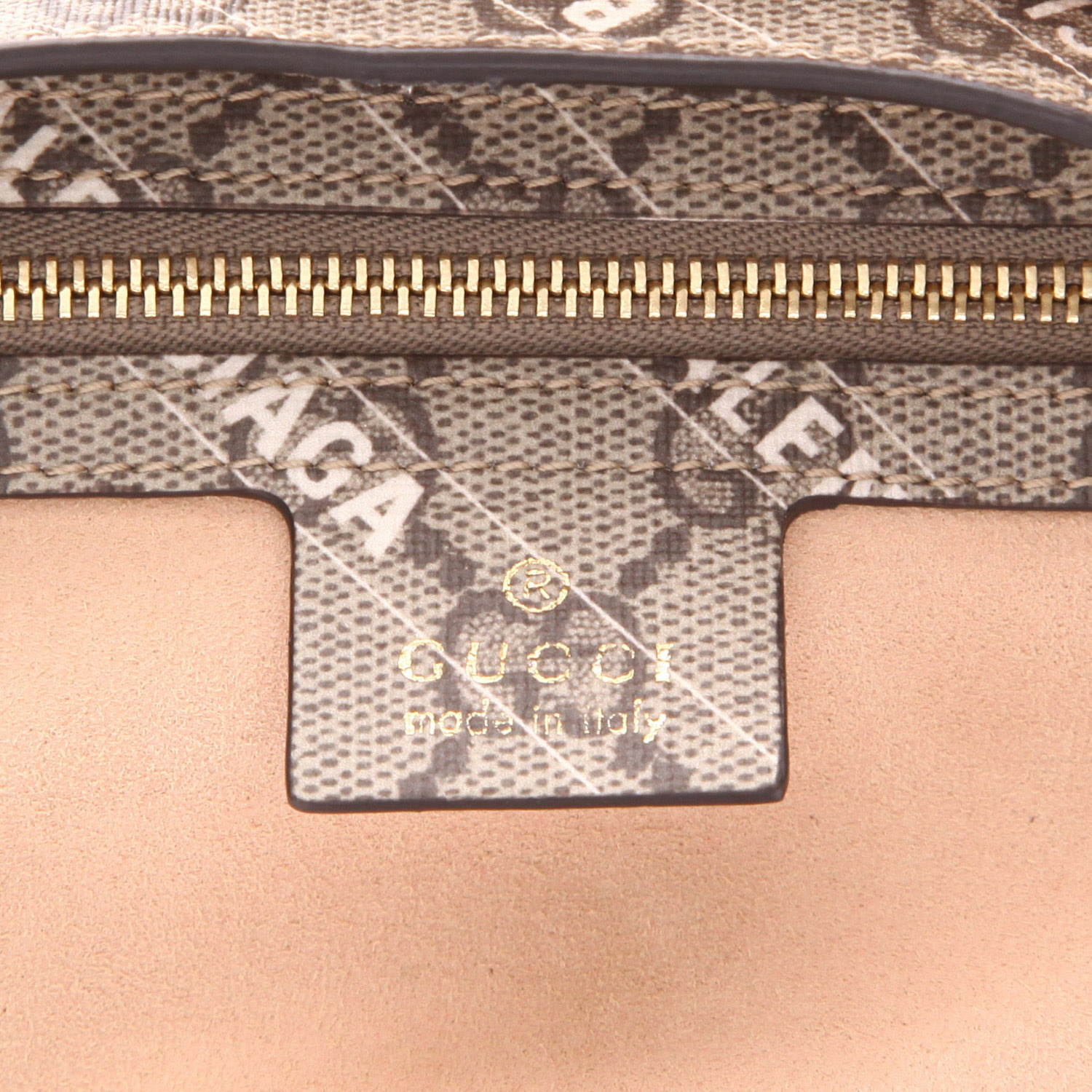 Sac bandoulière Gucci  Jackie en toile siglée beige et toile bicolore - Detail D2