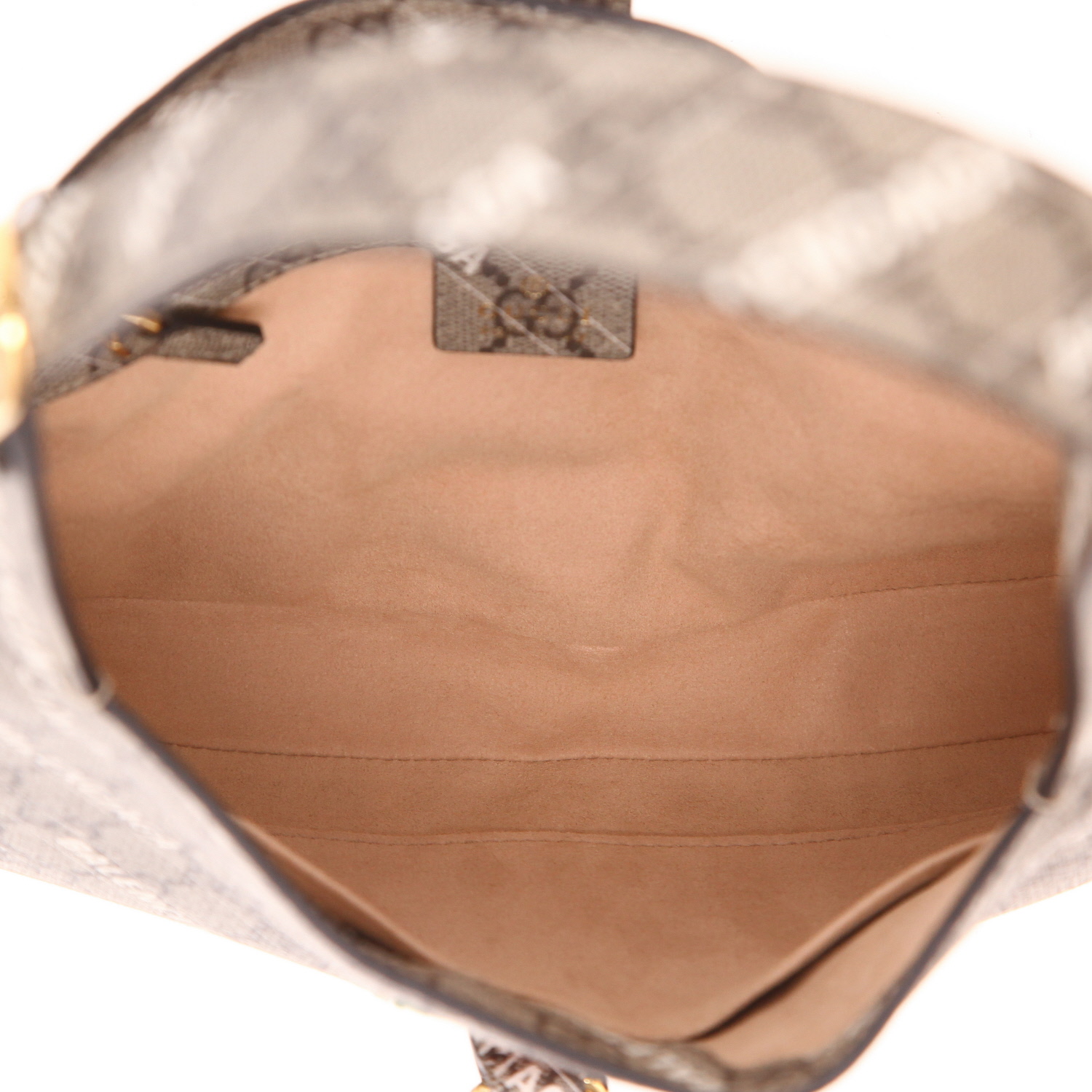Bolso bandolera Gucci  Jackie en lona monogram beige y lona bicolor - Detail D3