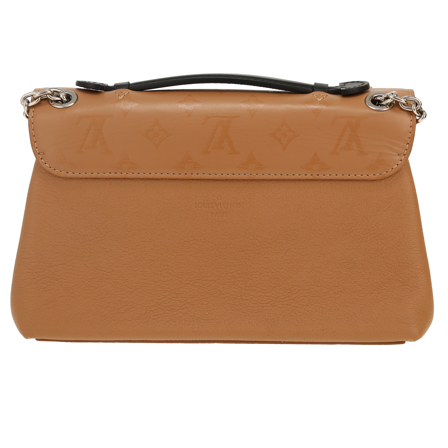 Bolso bandolera Louis Vuitton Very Chain en cuero marrón y beige - Detail D4