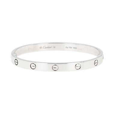 Bracelet Cartier Love en or blanc, taille 18