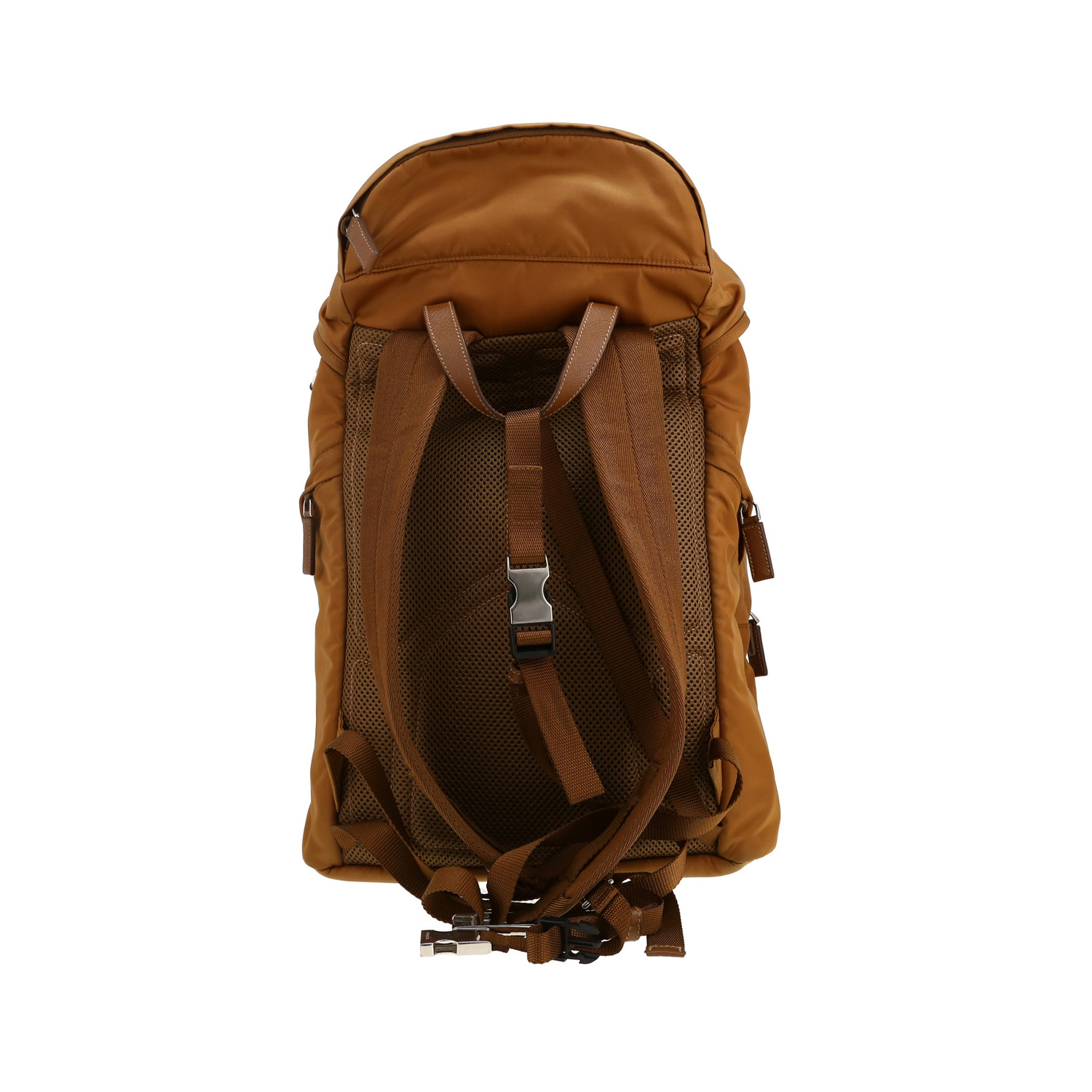 Prada  Re-nylon backpack  in beige and brown canvas - Detail D4