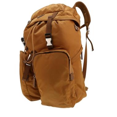 Mochila Prada  Re-nylon en lona beige y marrón