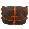 Louis Vuitton  Saumur medium model  shoulder bag  in brown monogram canvas  and natural leather - Detail D4 thumbnail