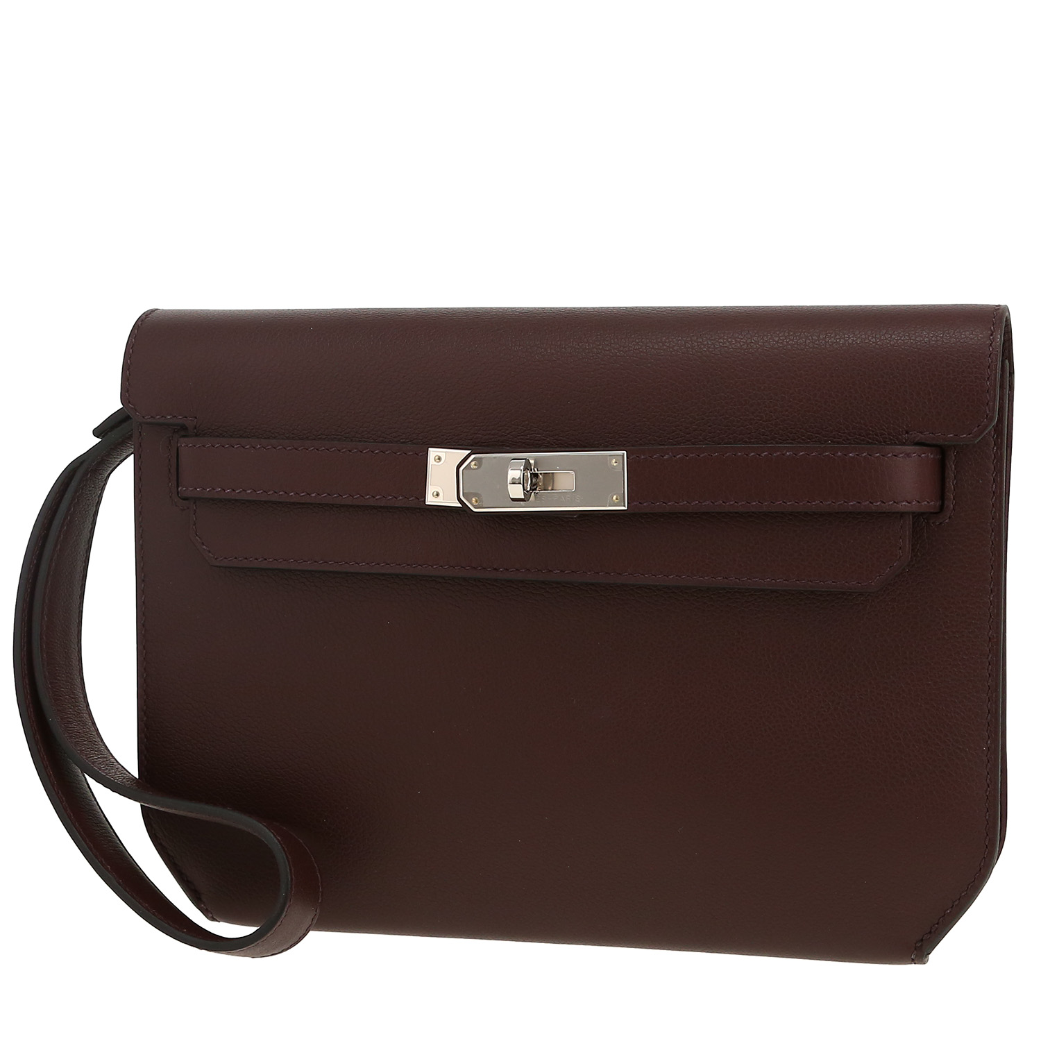 Hermès Kelly Dépêches pouch in Rouge Sellier Evergrain leather