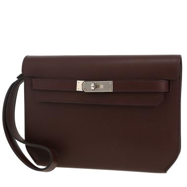 Pochette Hermès  Kelly Dépêches in pelle Evergrain Rouge Sellier