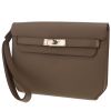 Pochette Hermès  Kelly Dépêches in pelle Epsom etoupe - 00pp thumbnail