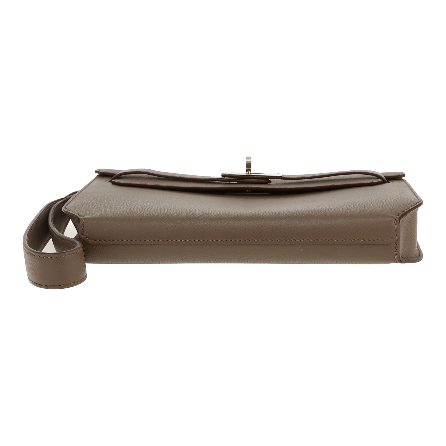 Hermès  Kelly Dépêches pouch  in etoupe epsom leather - Detail D1