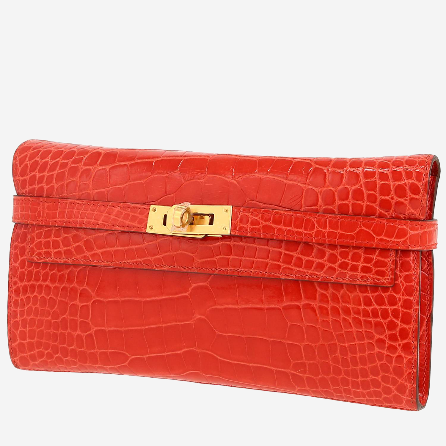 Hermès Kelly wallet wallet in orange alligator