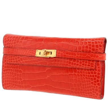 Hermès  Kelly wallet wallet  in orange alligator
