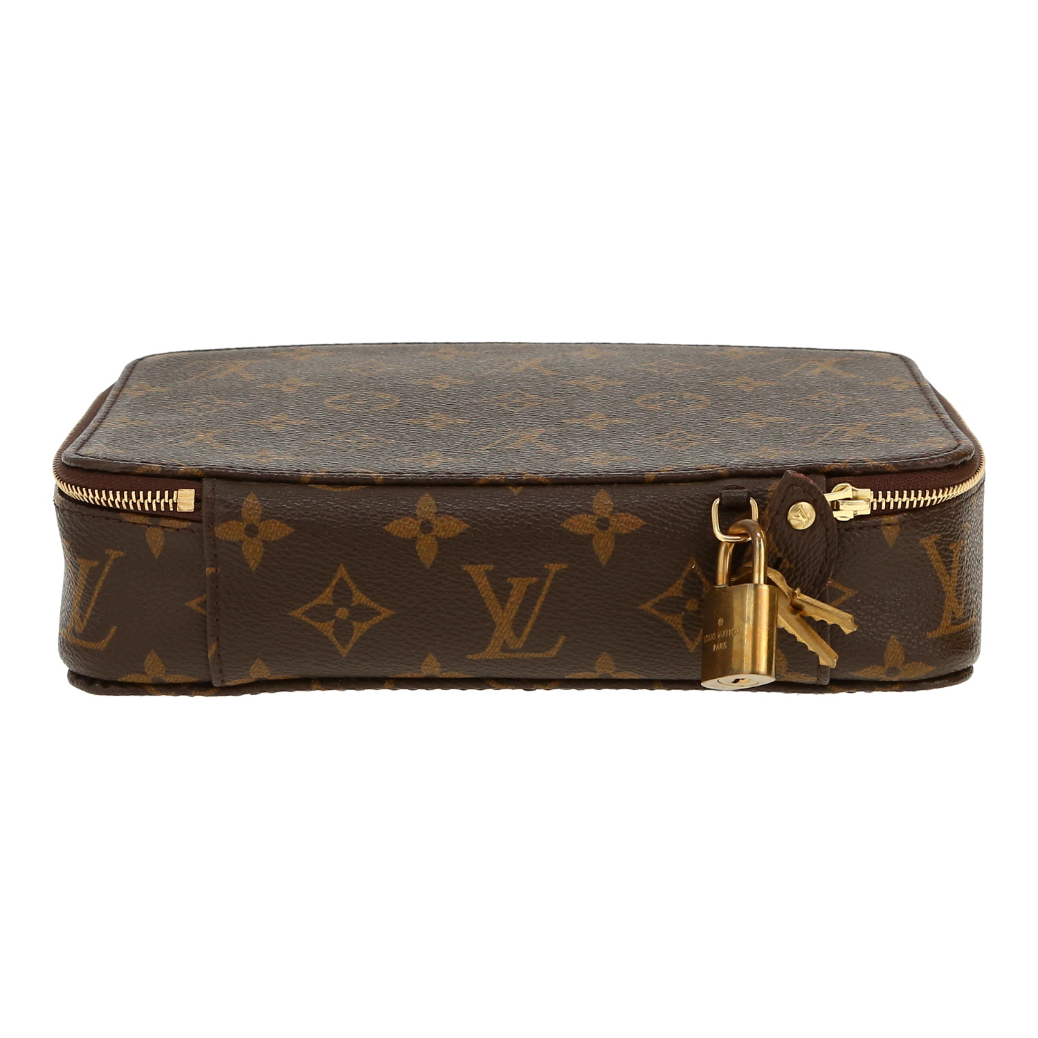 Bolsito de mano Louis Vuitton   en lona Monogram marrón - Detail D1