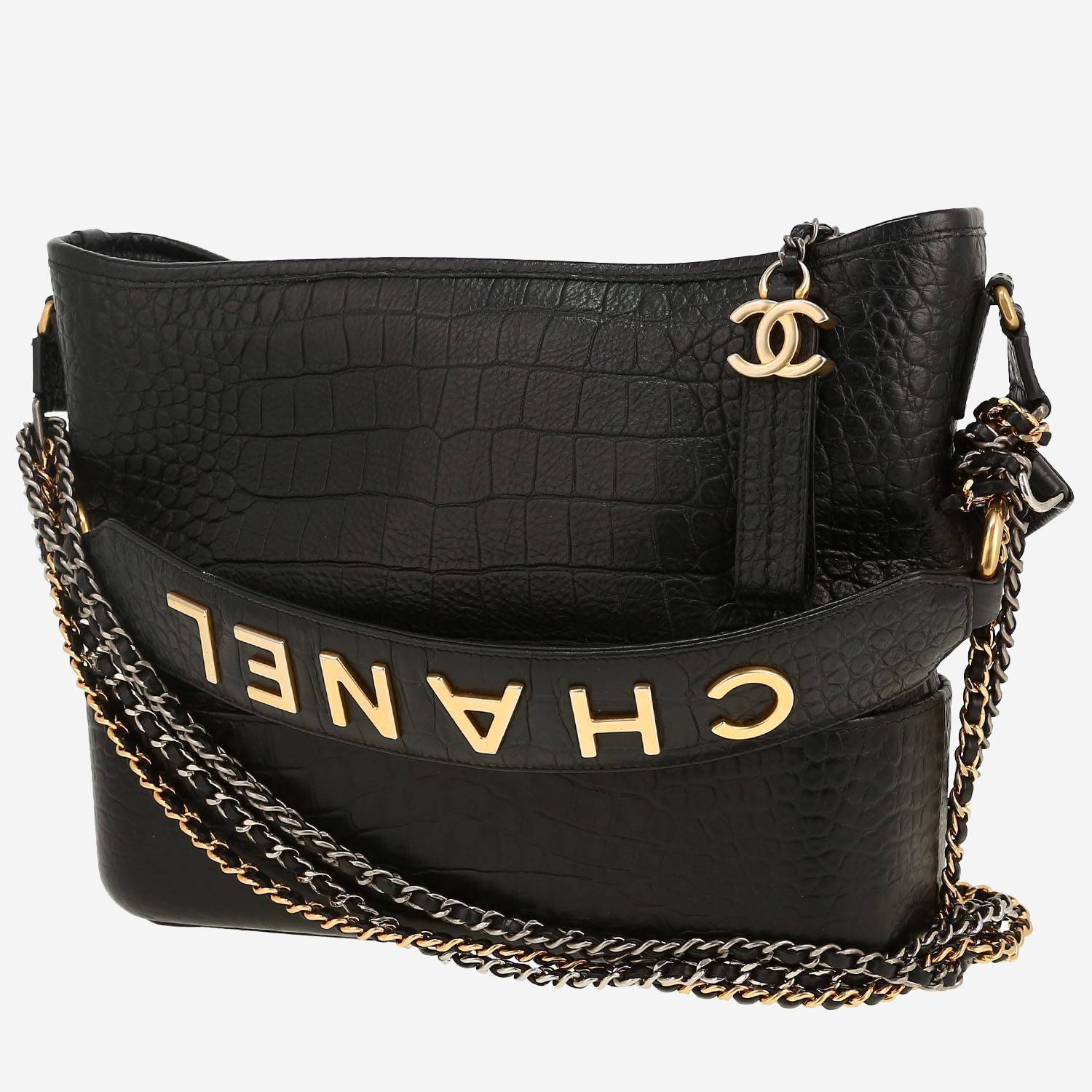 Bolso bandolera Chanel  Gabrielle  en cuero acolchado negro