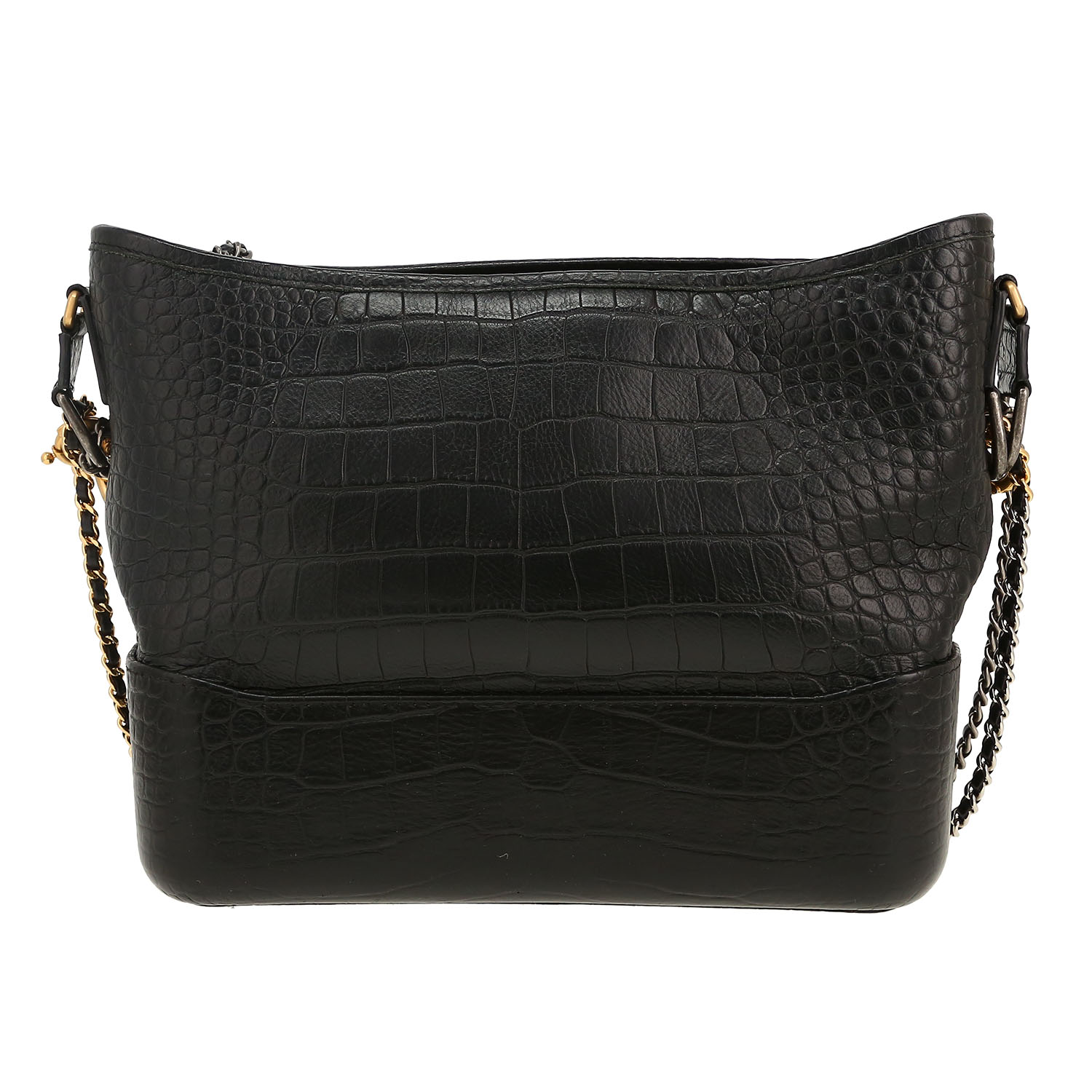Chanel  Gabrielle  shoulder bag  in black quilted leather - Detail D4