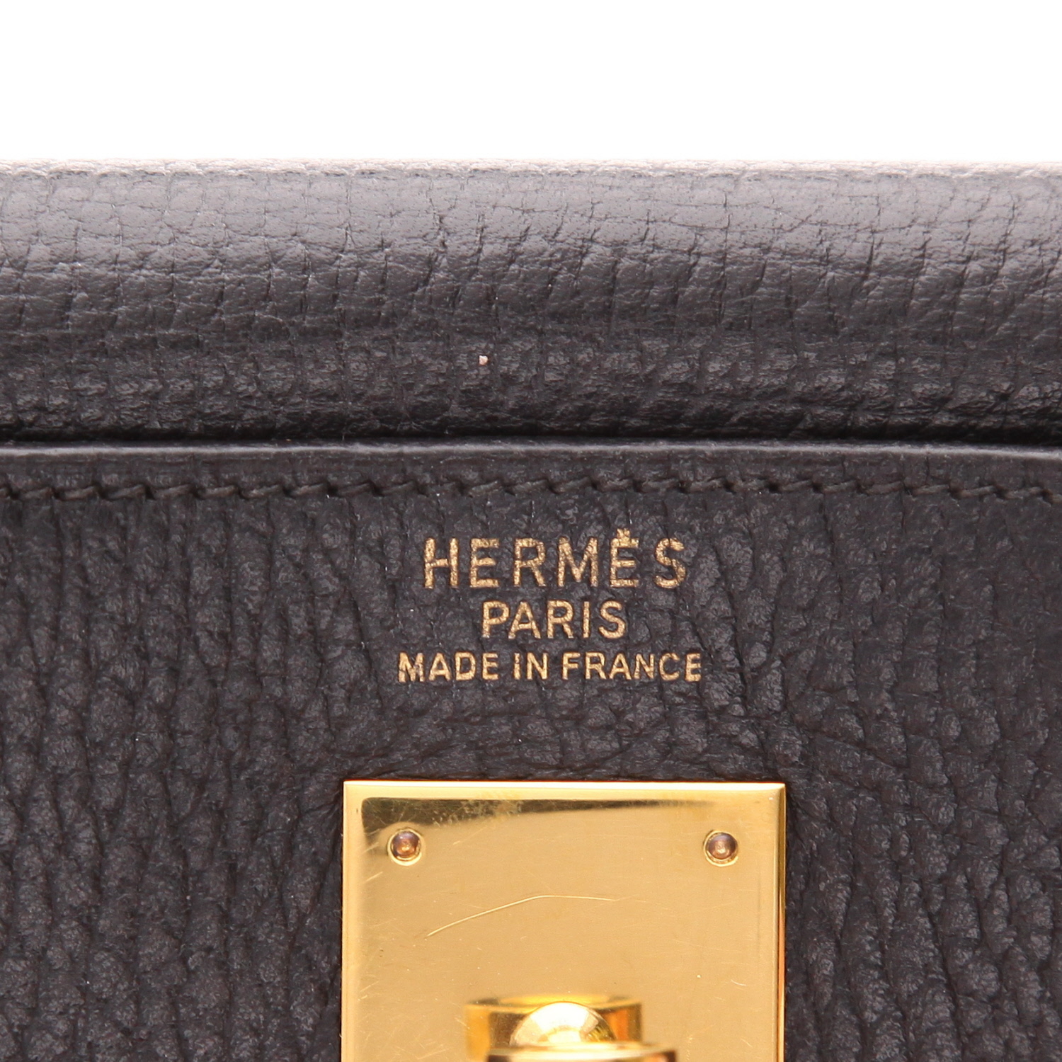 Sac à main Hermès  Kelly 35 cm en cuir Ardenne noir - Detail D2