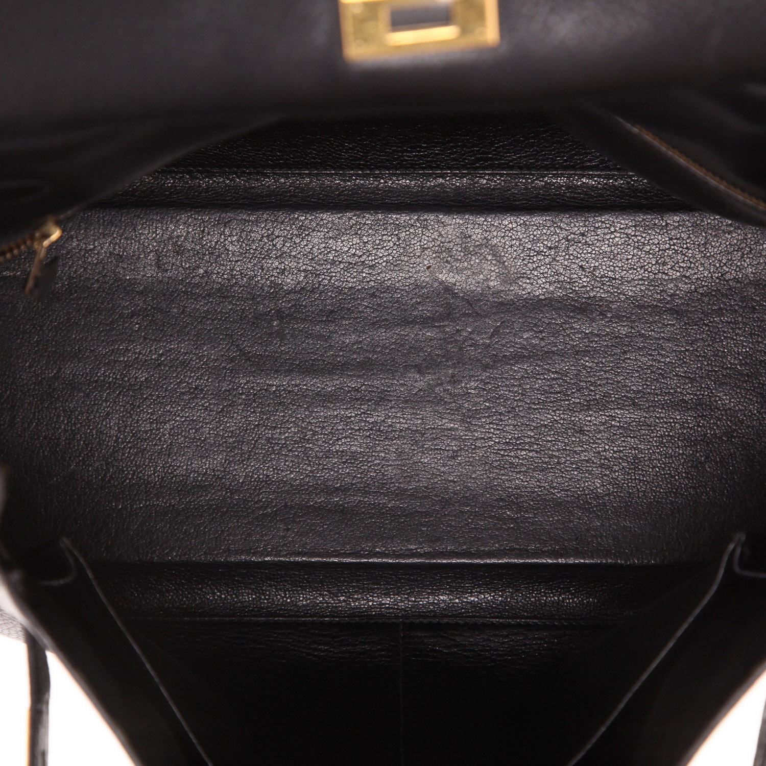 Bolso de mano Hermès  Kelly 35 cm en cuero Ardenne negro - Detail D3