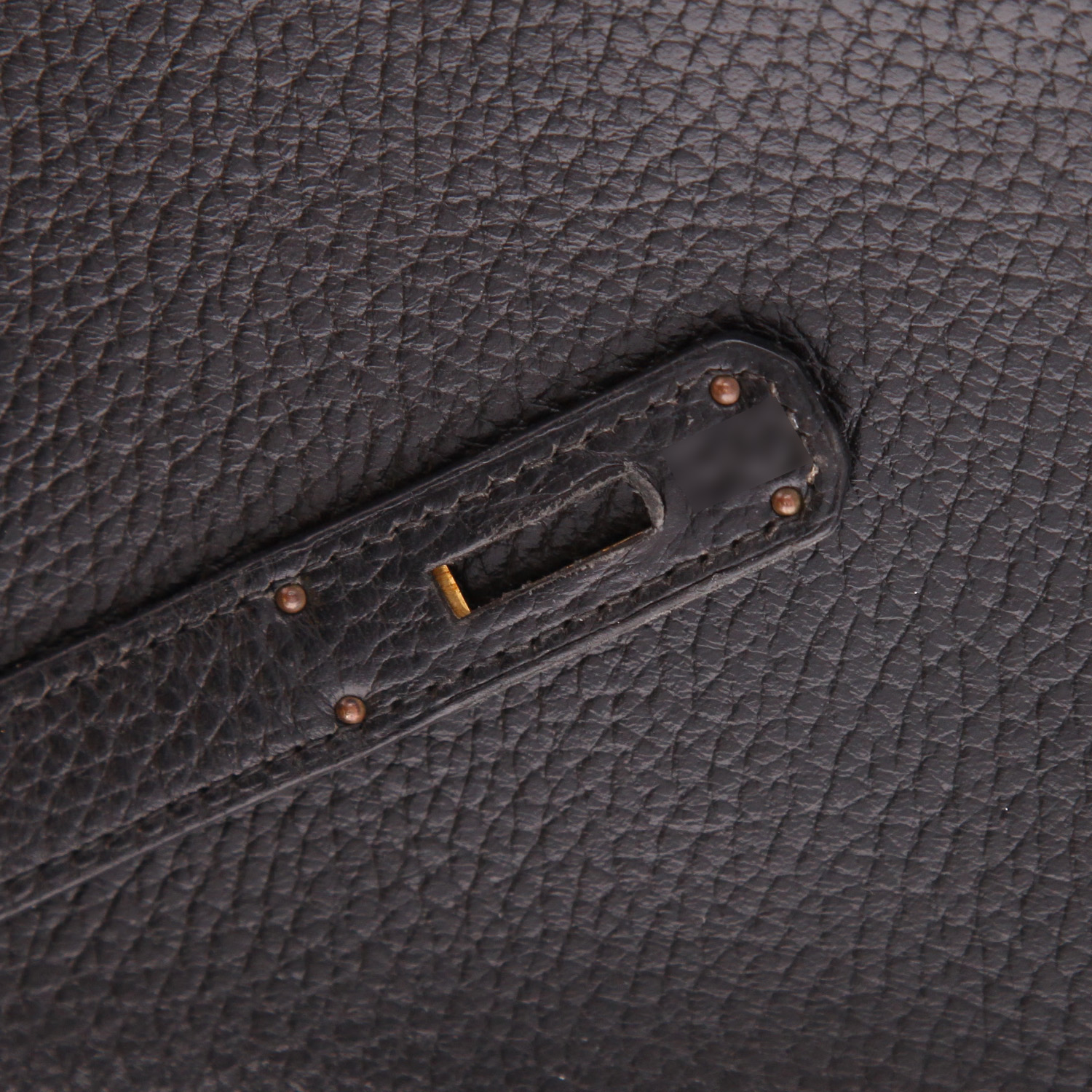 Bolso de mano Hermès  Kelly 35 cm en cuero Ardenne negro - Detail D4