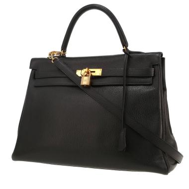 Sac à main Hermès  Kelly 35 cm en cuir Ardenne noir