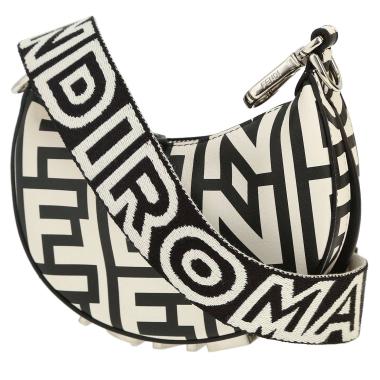 Borsa a tracolla Fendi  Fendigraphy in pelle nera e bianca