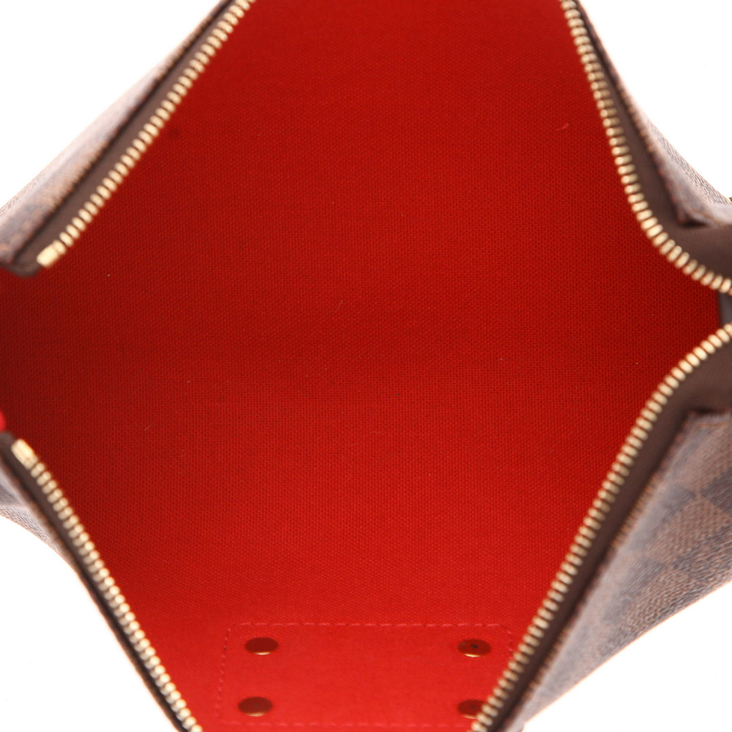 Bolso bandolera Louis Vuitton   en lona a cuadros ébano y cuero marrón - Detail D3