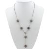Collana Mikimoto  in oro bianco, perle coltivate di Tahiti e diamanti - 360 thumbnail