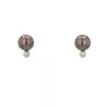 Paire de boucles d'oreilles Mikimoto  en or blanc, perles de culture de Tahiti et diamants - 360 thumbnail