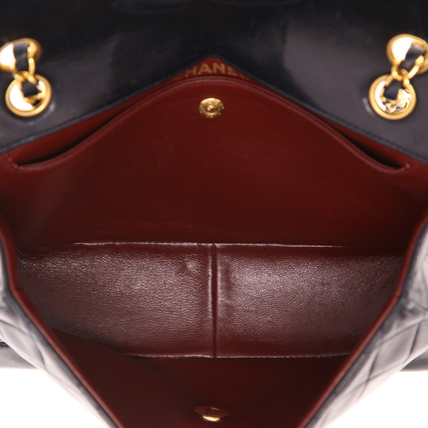 Bolso de mano Chanel  Timeless Vintage en cuero acolchado azul marino - Detail D3