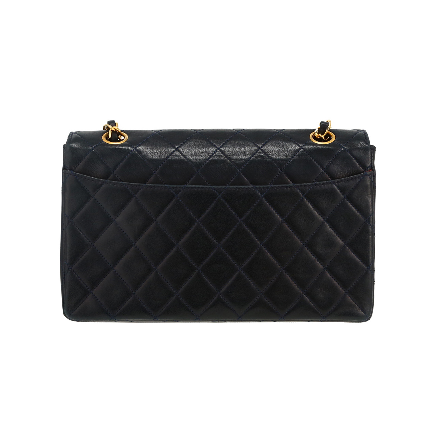 Sac à main Chanel  Timeless Vintage en cuir matelassé bleu-marine - Detail D4