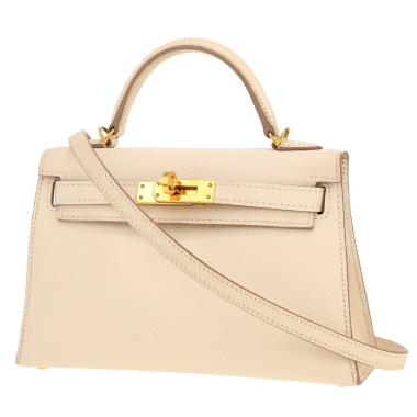 Borsa a tracolla Hermès  Kelly 20 cm in pelle Epsom Craie