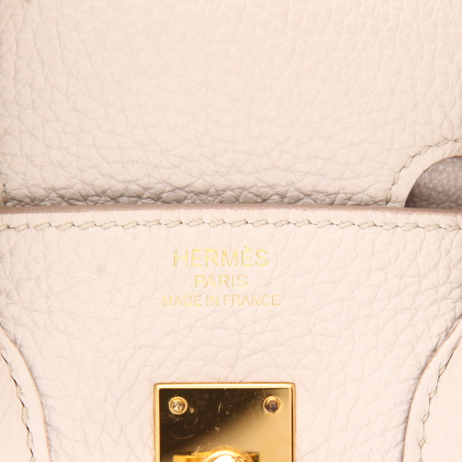 Borsa Hermès  Birkin 25 cm in pelle togo Gris-Béton - Detail D2