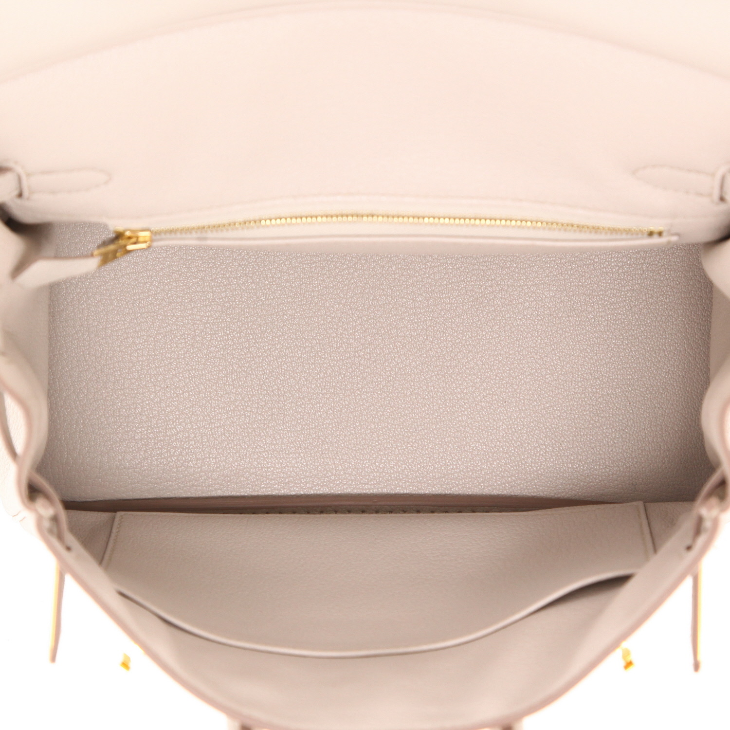 Hermès  Birkin 25 cm handbag  in Gris-Béton togo leather - Detail D3