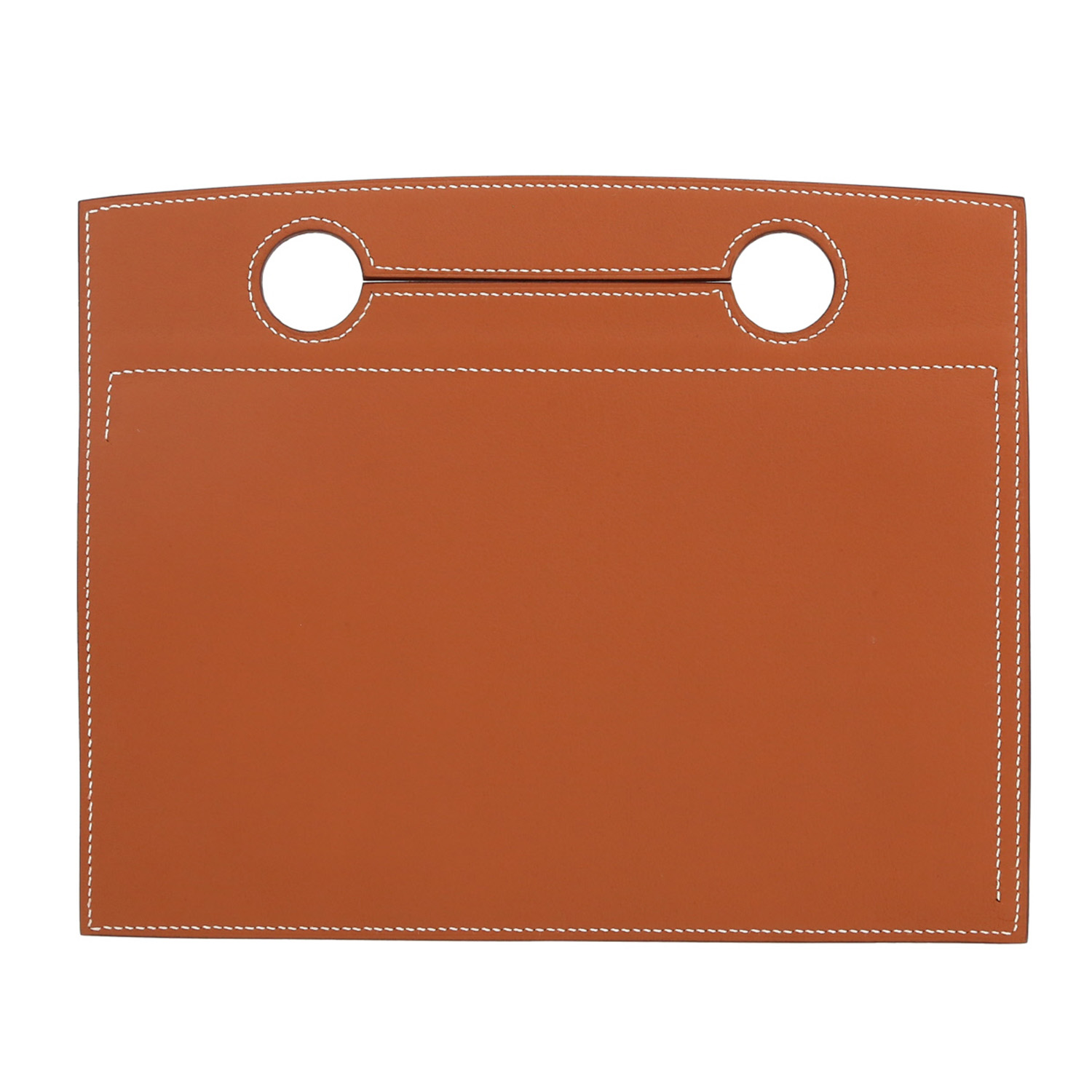 Bolsito de mano Hermès Backpocket 30 en cuero swift color oro - Detail D4