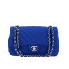 Borsa Chanel  Timeless in tela jersey blu elettrico - 360 thumbnail