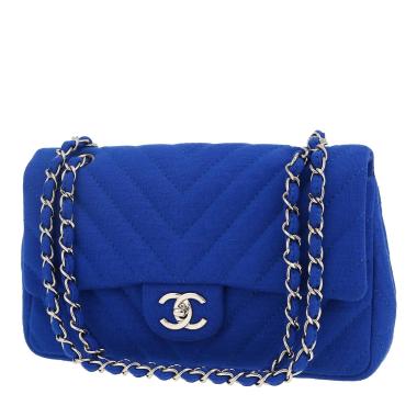 Chanel  Timeless handbag  in electric blue jersey canvas