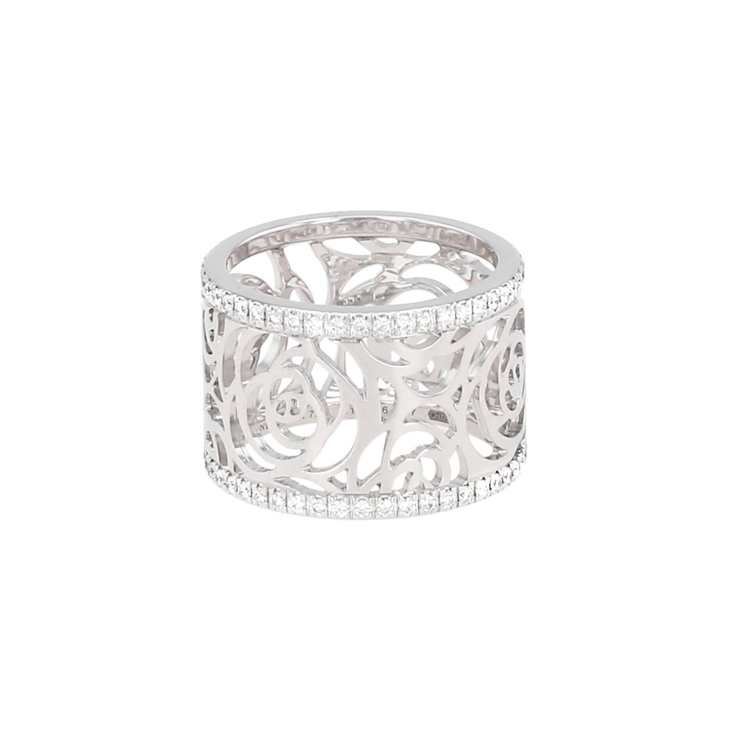 Chanel Camélia Fil large model ring in white gold and diamonds
