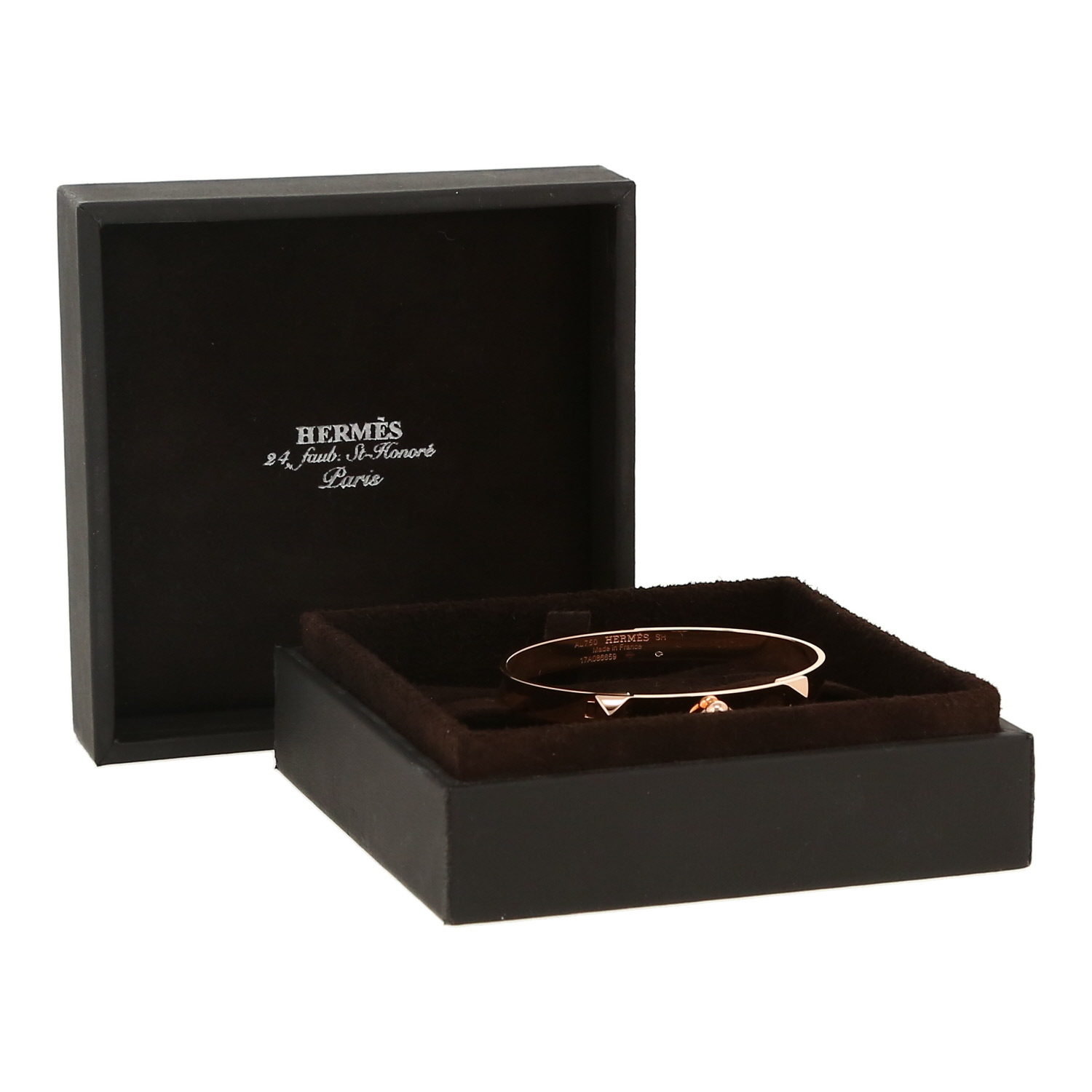 Hermès Collier de chien bracelet in pink gold