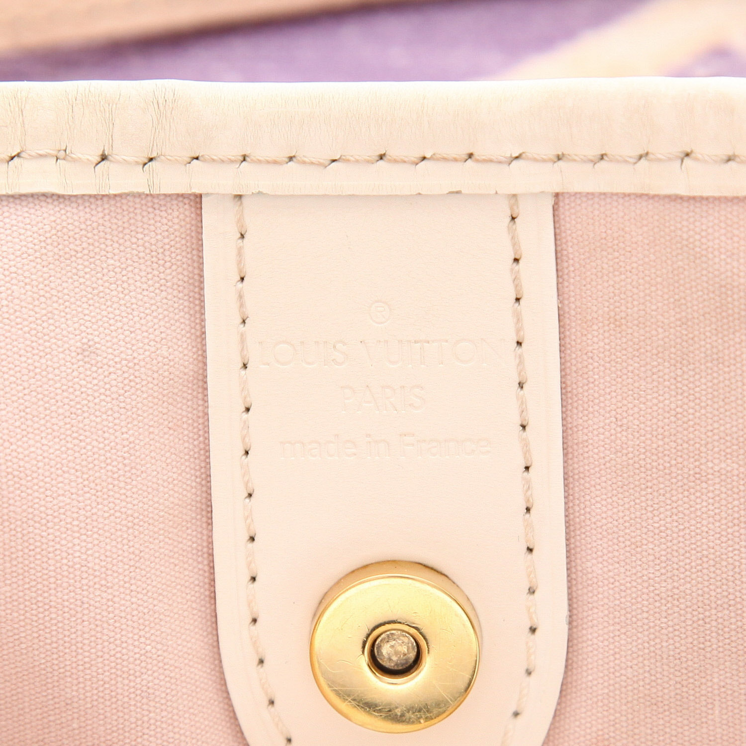 Louis Vuitton Galliera handbag in off-white, purple and red canvas and off-white leather - Detail D2