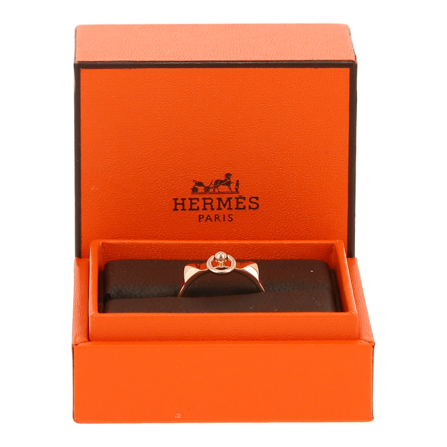 Anello Hermès Collier de chien modello piccolo in oro rosa - Detail D2