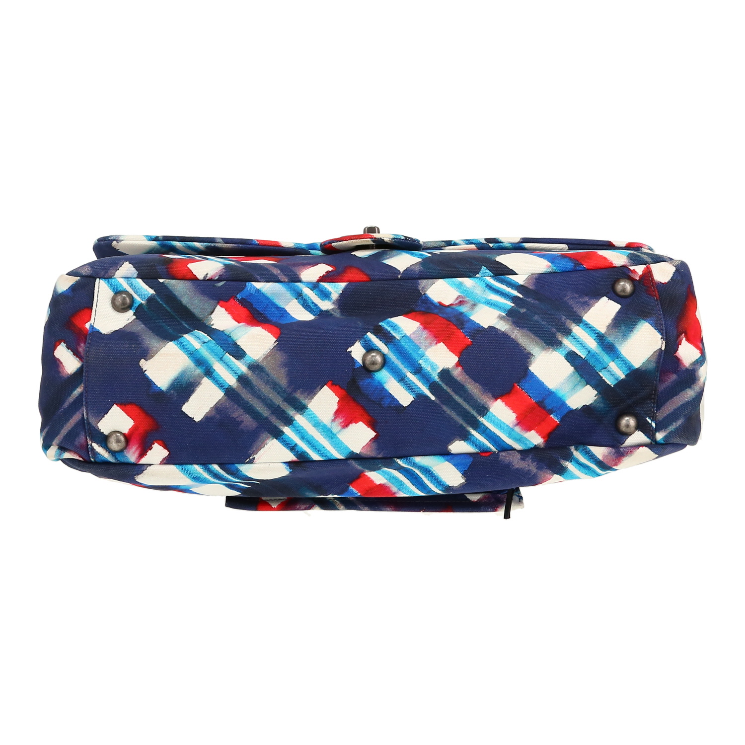 Borsa ventiquattrore Chanel  Timeless in tela blu rossa e bianca - Detail D1