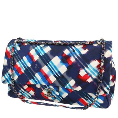 Bolso 24 horas Chanel  Timeless en lona azul roja y blanca