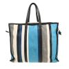 Shopping bag Balenciaga  Bazar shopper modello grande  in pelle nera bianca e blu - Detail D4 thumbnail