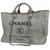 Chanel  Deauville shopping bag  in grey canvas  and grey leather - 00pp thumbnail