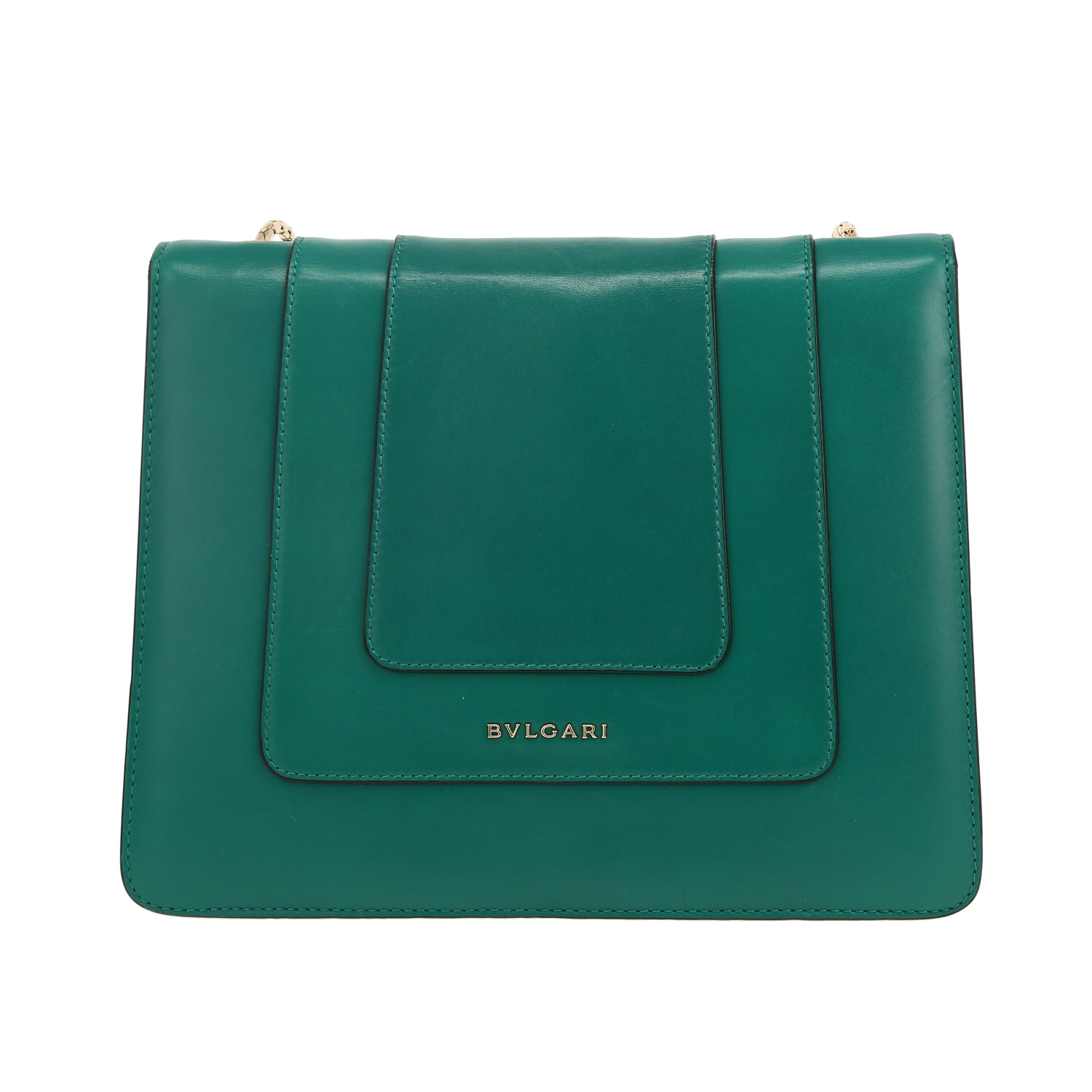 Bolso de mano Bulgari  Serpenti en cuero verde - Detail D4