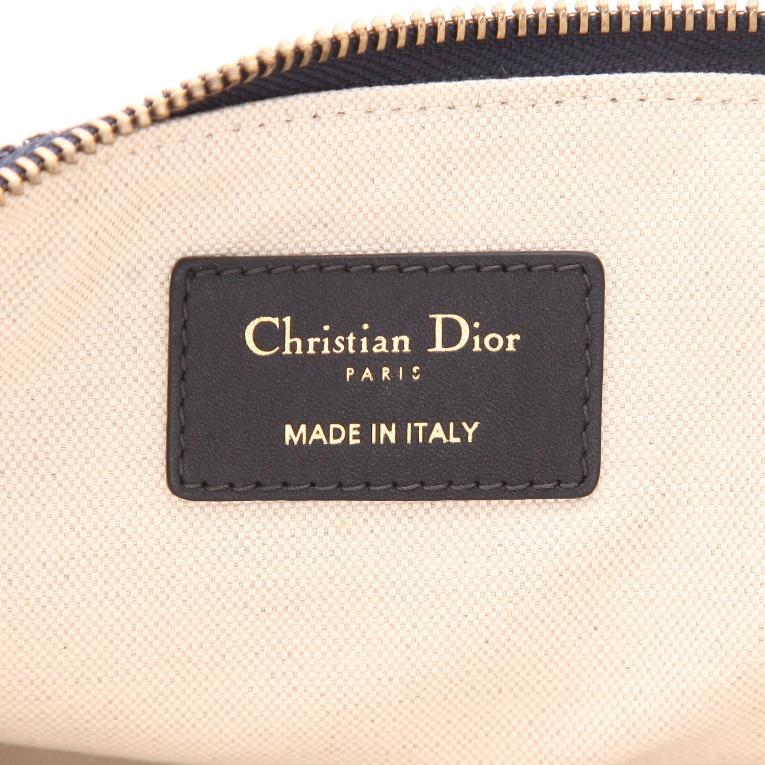 Dior   pouch  in navy blue monogram canvas Oblique  and navy blue leather - Detail D2