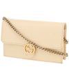 Gucci  GG Chain shoulder bag  in ecru grained leather - 00pp thumbnail