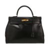 Hermès  Kelly 35 cm handbag  in black box leather - 360 thumbnail