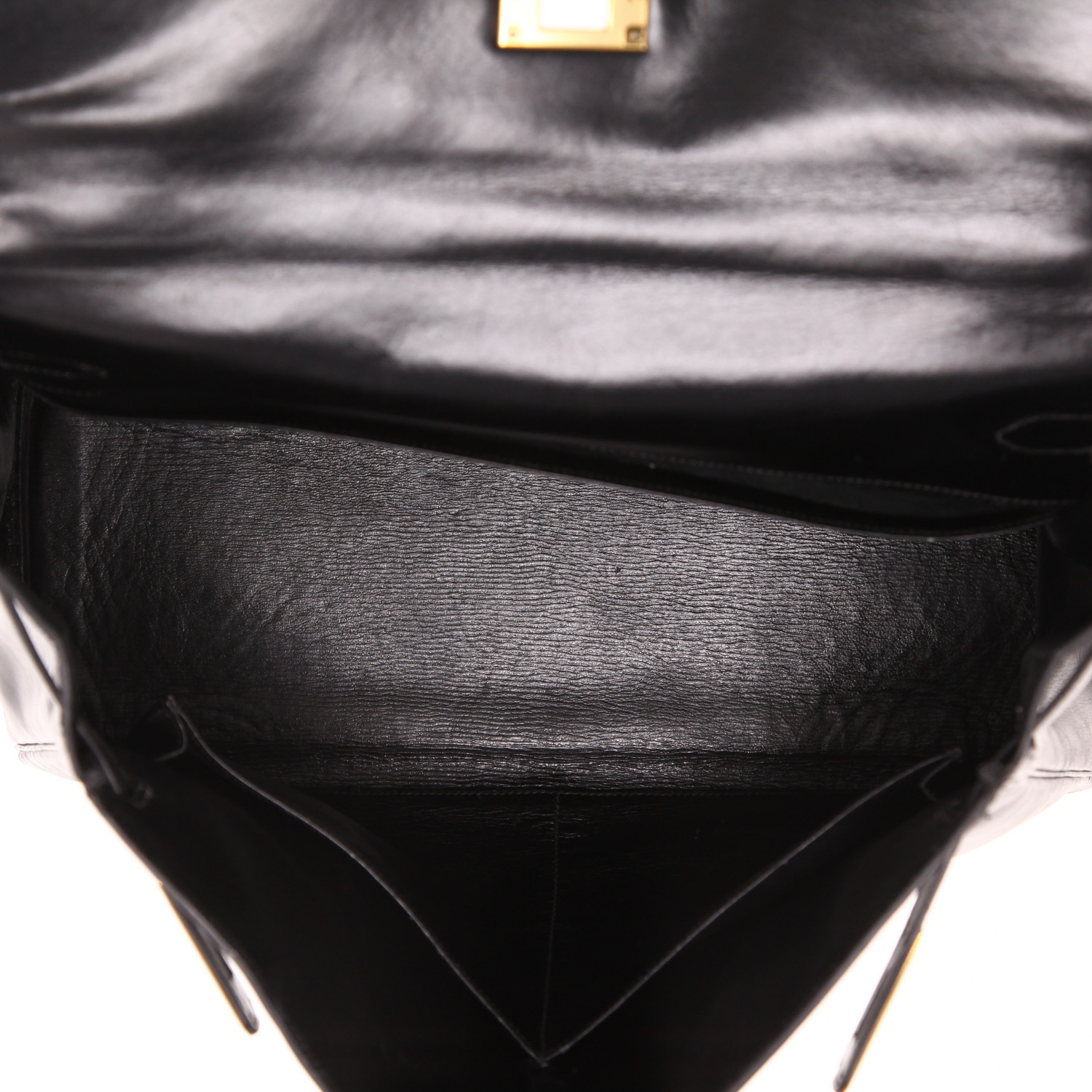 Bolso de mano Hermès  Kelly 35 cm en cuero box negro - Detail D3
