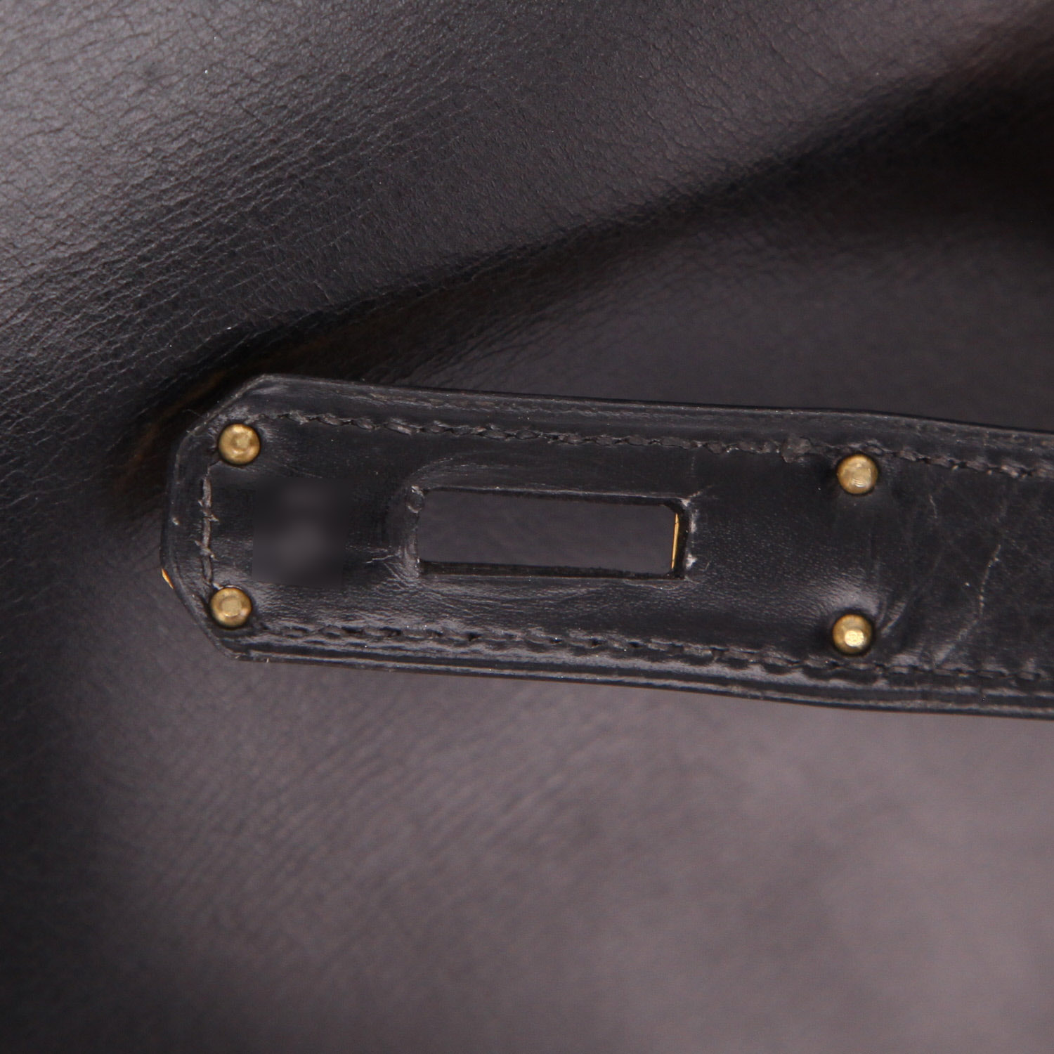 Bolso de mano Hermès  Kelly 35 cm en cuero box negro - Detail D4