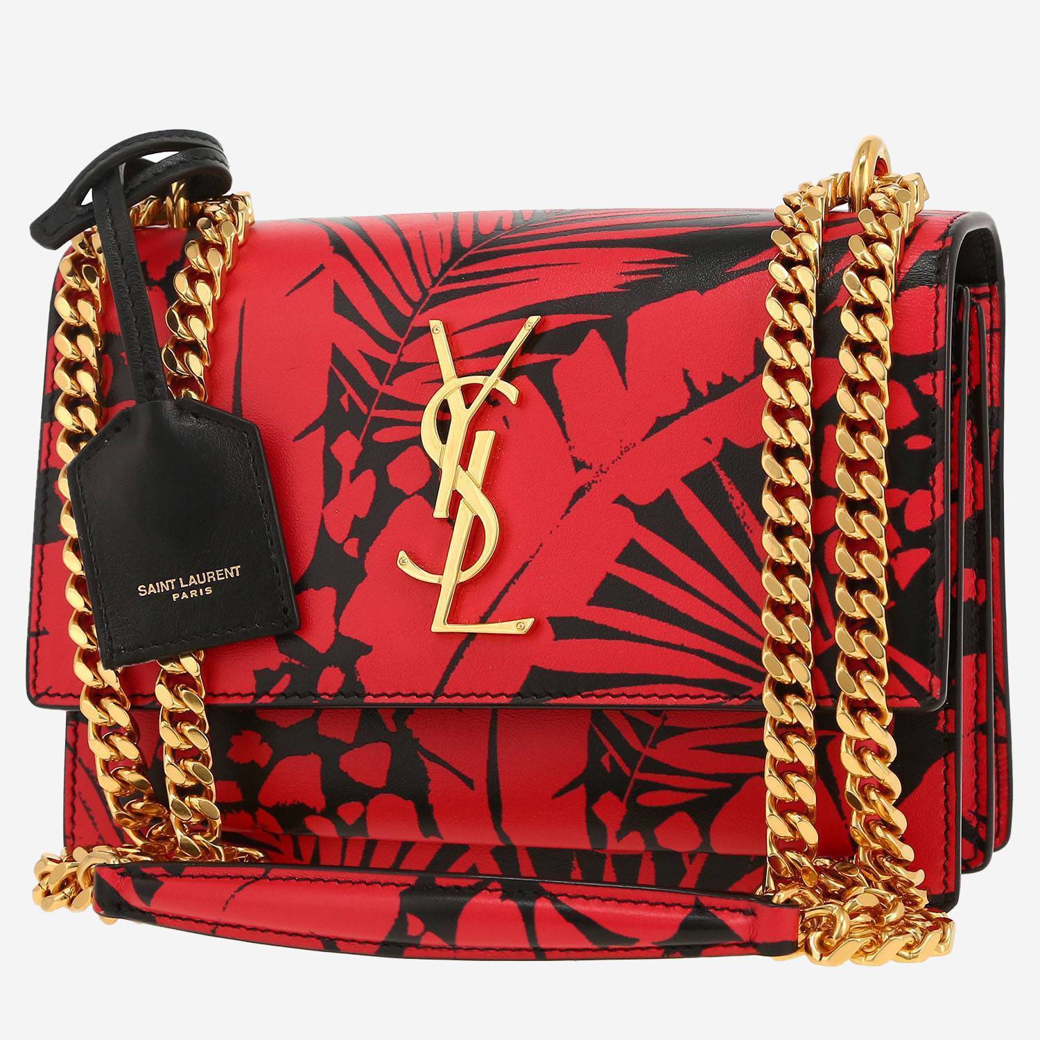 Saint Laurent  Sunset shoulder bag  in red and black leather