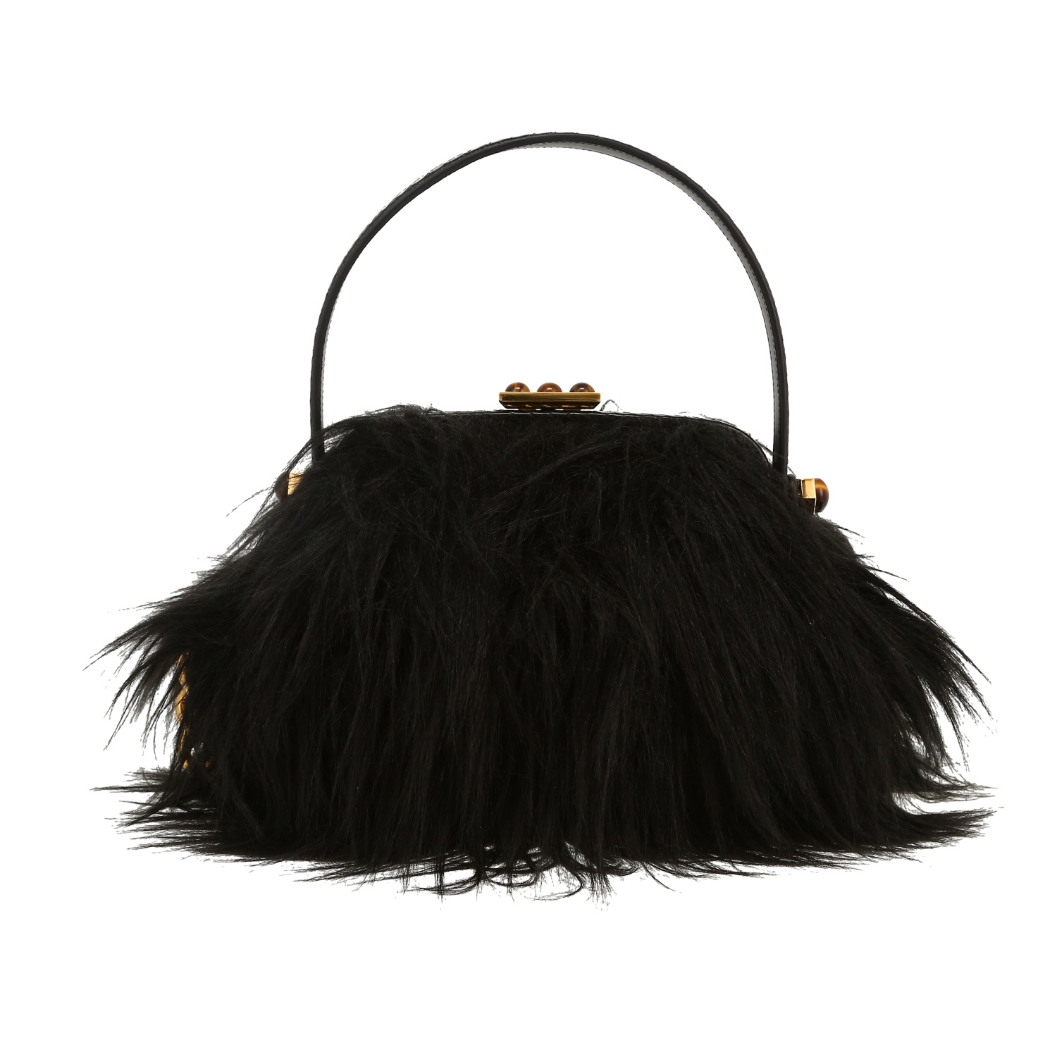 Bolso de mano Gucci   en piel sintética negra y cuero negro - Detail D4