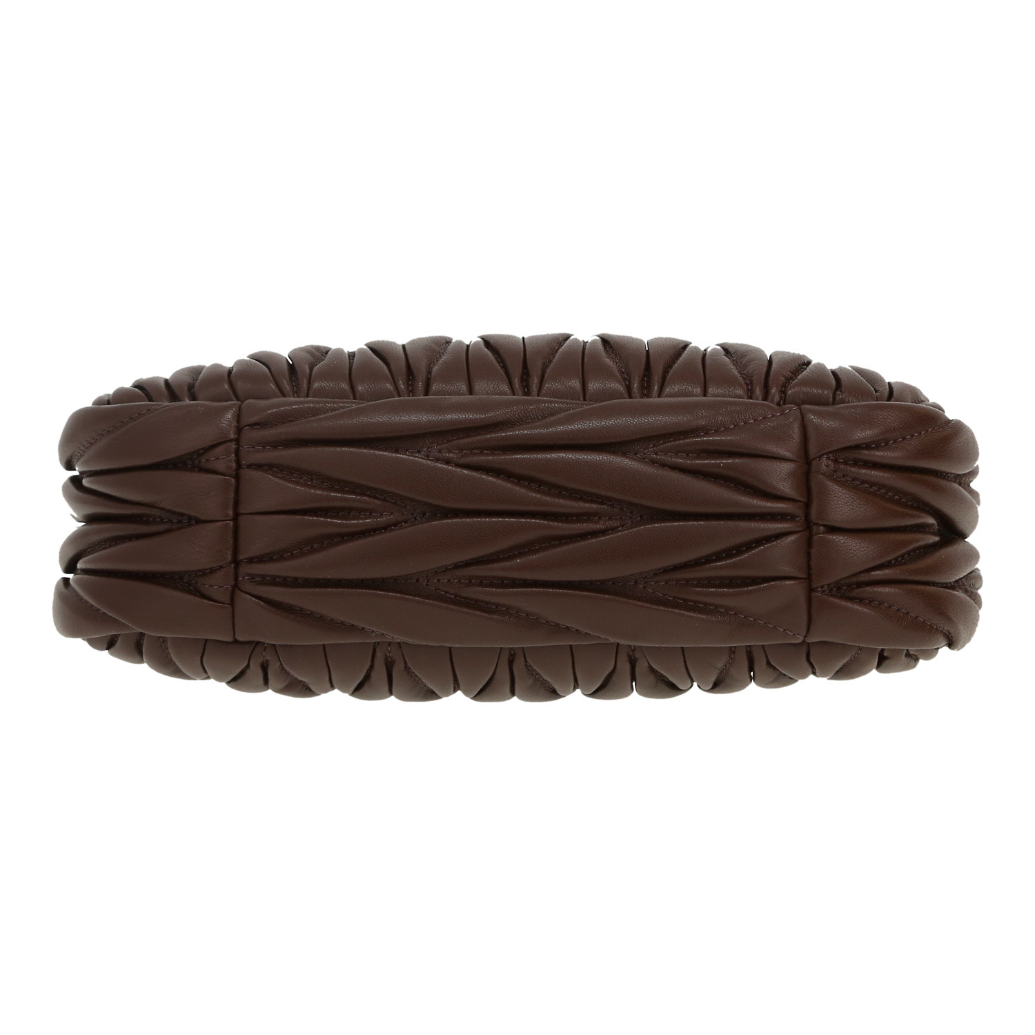 Sac bandoulière Miu Miu Miu Wander en cuir matelassé marron - Detail D1