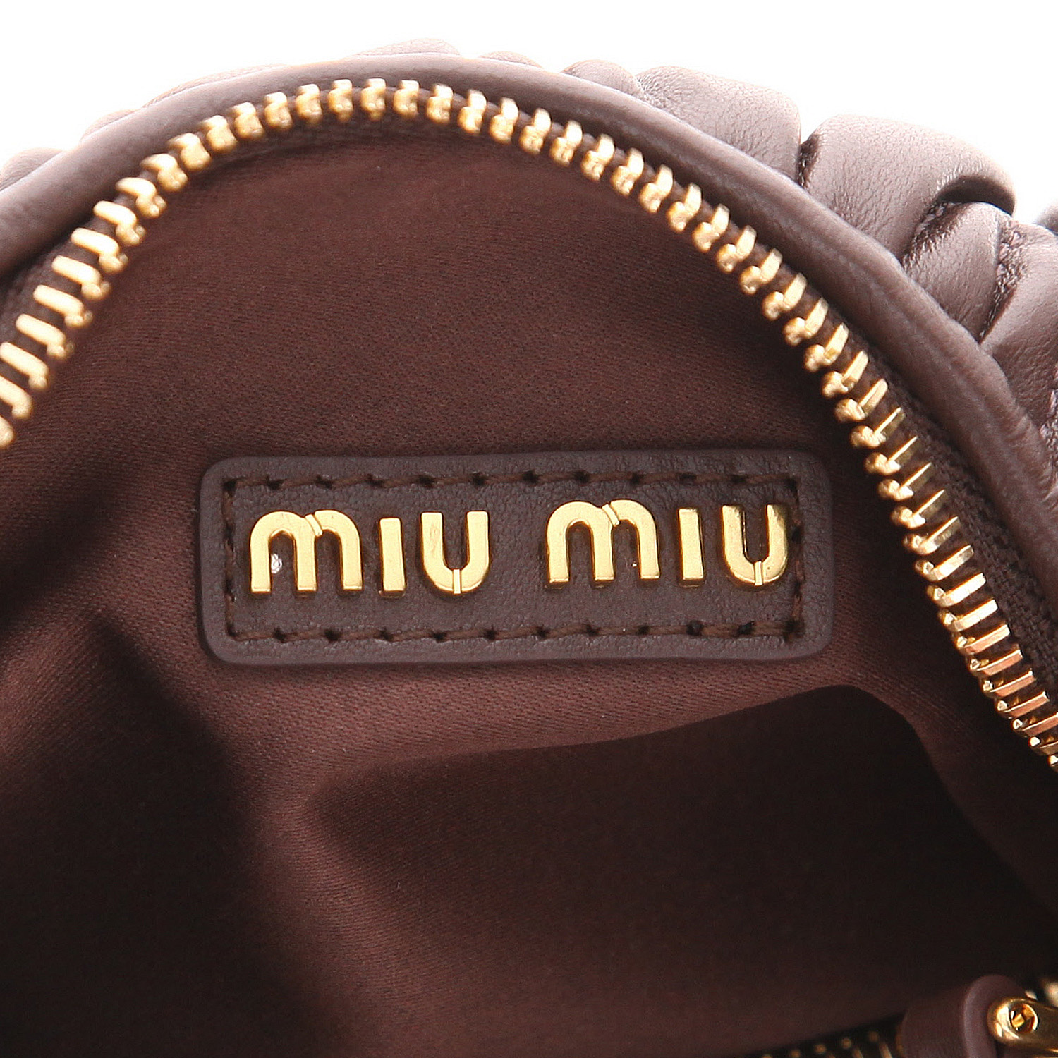 Bolso bandolera Miu Miu Miu Wander en cuero acolchado marrón - Detail D2